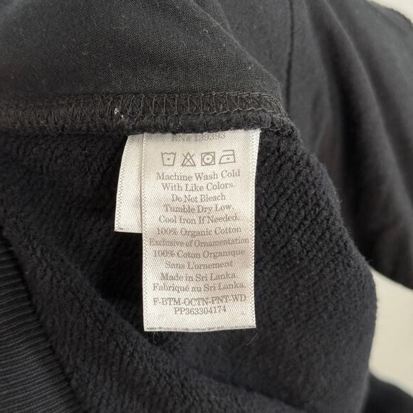 Everlane Organic Cotton Cropped Wide Leg Track Pant Black XL Elevated Loungewear - Picture 6 of 7